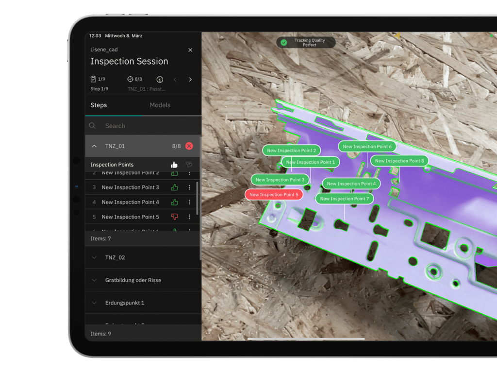 Inspection Points Realigned with Twyn Augmented Reality Software